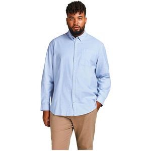 Jack & Jones Oxford Plus Size Long Sleeve Shirt Blauw 2XL Man