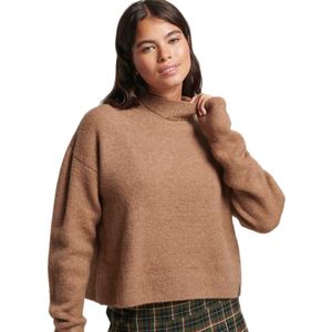 Superdry Vintage Essential Mock Neck Sweater Bruin M Vrouw