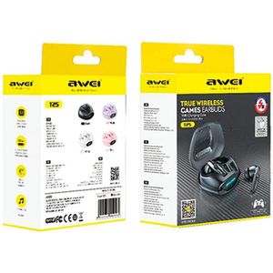 AWEI Bluetooth 5.3 T25 TWS Hoofdtelefoon - Dockingstation - Zwart