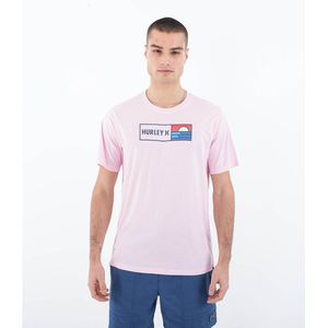 Hurley Everyday Box Waves Short Sleeve T-shirt Roze XL Man