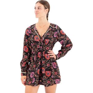 Superdry Printed V Tea Long Sleeve Short Dress Veelkleurig XS Vrouw
