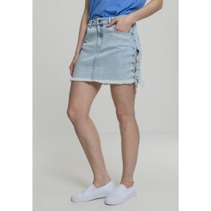 Urban Classics Denim Skirt Lace Up Blauw 30 Vrouw