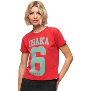 Superdry Osaka 6 Kiss Print 90´s Short Sleeve T-shirt Rood XS Vrouw