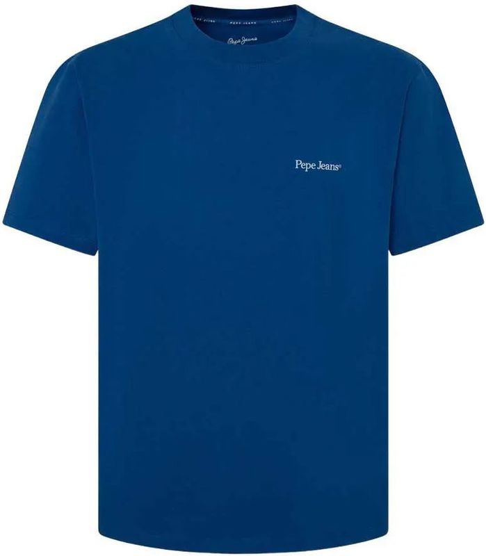 Pepe Jeansvoor mannen. PM509429 Aleph T-shirt blauw (L), Casual, Korte mouwen, Biologisch katoen, Duurzaam