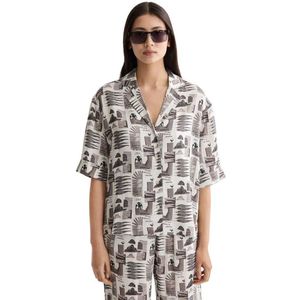 Scotch & Soda Printed Fluid Overhemd Met Korte Mouwen