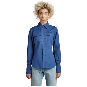 G-star Slim Fitted Long Sleeve Shirt Blauw L Vrouw