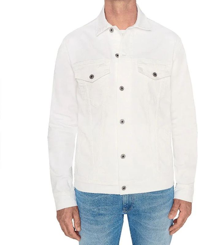 Pepe Jeansvoor mannen. PM402972TA8 Relaxed jack wit (L), Casual, Katoen, Lange mouwen