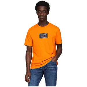 Tommy Hilfiger Label Hd Print Short Sleeve T-shirt Oranje M Man