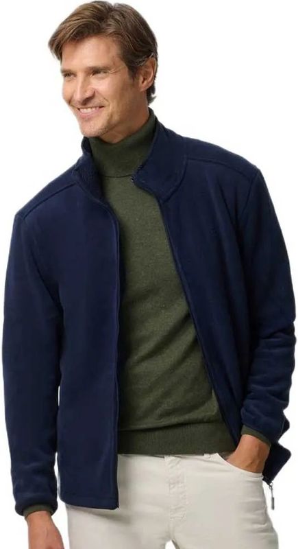 Silbonvoor mannen. 133703 Klassieke marine fleece (S), Casual, Polyester, Marineblauw