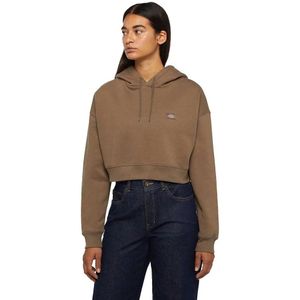 Dickies - Cropped Hoodie - Zwart - Gewatteerd Fleece - Dames