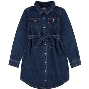 Levi´s ® Kids Western Shirt Short Sleeve Short Dress Blauw 12 Years Meisje