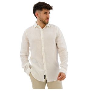 Superdry Studios Casual Linen Long Sleeve Shirt Wit 3XL Man