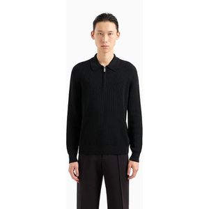 Armani Exchange - Xm000129_af10348 - Half Rits Trui - Zwart