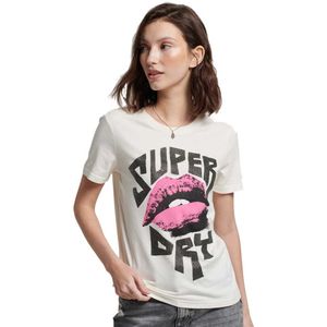 Superdry Vintage Lo-fi Poster T-shirt Beige 6 Vrouw