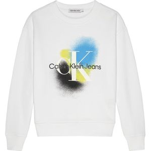 Calvin Klein Jeans Placed Spray Print Sweatshirt Wit 8 Years Jongen