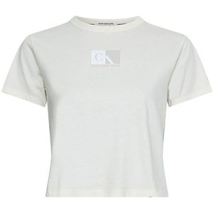 Calvin Klein Jeans Logo Box Short Sleeve T-shirt Wit M Vrouw