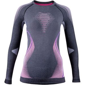 Ondershirt Uyn Women Evolutyon L/S Melange Anthracite Melange Raspberry Purple-L / XL