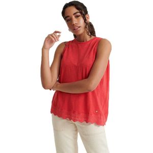 Superdry Lace Mix Sleeveless T-shirt Rood 2XS Vrouw