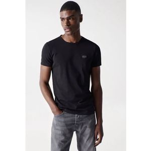 Salsa Jeans Metal Badge T-shirt Met Korte Mouwen