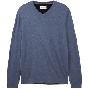Tom Tailor 1038427 Basic Knit V Neck Sweater Blauw S Man