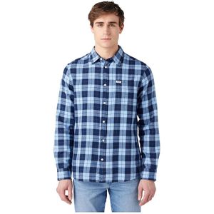 Wrangler 1 Pocket Regular Fit Long Sleeve Shirt Blauw XL Man
