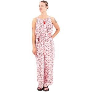 Jumpsuit - Rood - Viscose - Bloemenprint - Mouwloos