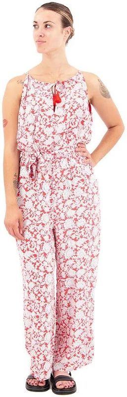 Jumpsuit - Rood - Viscose - Bloemenprint - Mouwloos