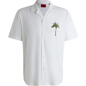 Hugo - Palmprint - Overhemd - Wit - Katoen