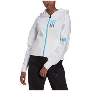 Adidas Mission Victory Slim Fit Full Zip Sweatshirt Wit M / Regular Vrouw