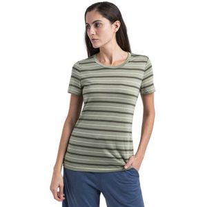 Icebreaker Wave Stripe Short Sleeve T-shirt Groen M Vrouw