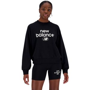 New Balance Essentials Reimagined Brushed Back Fleece Crewneck Sweatshirt Zwart XS Vrouw