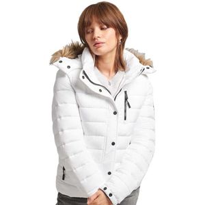 Superdry Classic Faux Fur Fuji Jacket Wit L Vrouw