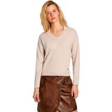 Pepe Jeansvoor vrouwen. PL702222 Isela beige polo (L), Casual, Katoen, Lange mouwen, Duurzaam