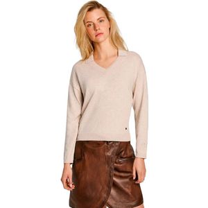 Pepe Jeansvoor vrouwen. PL702222 Isela beige polo (L), Casual, Katoen, Lange mouwen, Duurzaam
