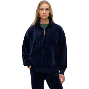 Superdry Country Club Velour Sweatshirt Met Halve Rits