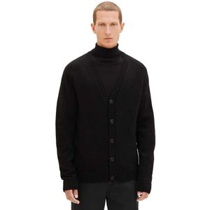 Tom Tailor 1039712 Comfort Cosy Knitted Cardigan Zwart S Man