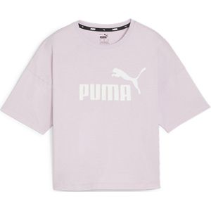 Puma Ess Cropped Logo Short Sleeve T-shirt Paars M Vrouw