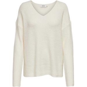 Only Camilla V-neck Knit Sweater Beige L Vrouw