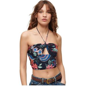 Superdry Crop Cut Out Sleeveless T-shirt Geel L Vrouw
