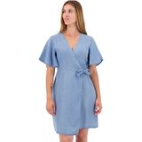 Pepe Jeans - Korte Tencel Jurk - Blauw - Lyocell - Losse Pasvorm - Korte Mouwen