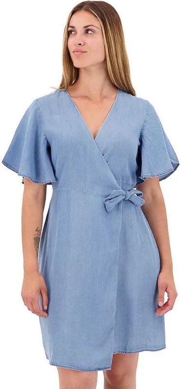 Pepe Jeans - Korte Tencel Jurk - Blauw - Lyocell - Losse Pasvorm - Korte Mouwen