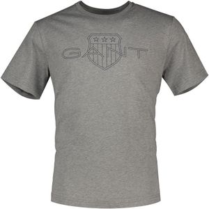 Gant Logo Short Sleeve T-shirt Grijs S Man