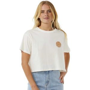 Rip Curl Wettie Icon Crop Short Sleeve T-shirt Wit L Vrouw