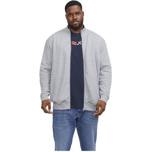 Jack & Jones Paulos Plus Size Full Zip Sweatshirt Grijs 5XL Man