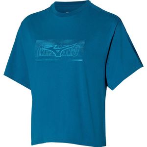 Mizuno Athletics Graphic Short Sleeve T-shirt Blauw L Vrouw