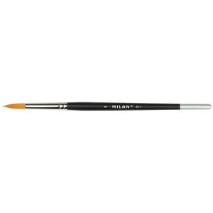 Milan Polybag 6 Premium Synthetic Round Paintbrushes With Short Handle Series 611 Nº 10 Zwart