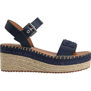 Pepe Jeans - PLS90576 Sandalen - Wedge - Marineblauw - Synthetisch - Gesp