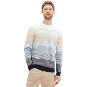 Tom Tailor Structured Colorblock Sweater Grijs 2XL Man