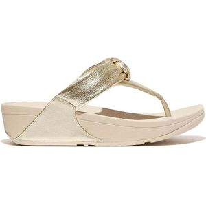 Fitflop Lulu Padded-knot Metallic-leather Toe-post Slides Goud EU 39 Vrouw
