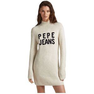 Pepe Jeans Denisse Dress Long Sleeve Dress Beige L Vrouw